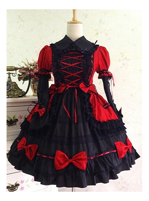 Black Lace Cotton Lolita Dress