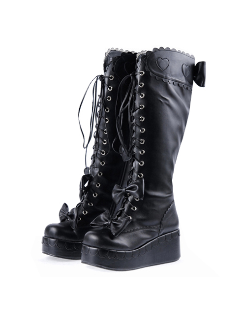 cute black high heel boots