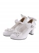 White 2.6" Heel High Lovely Polyurethane Point Toe Bowknot Platform Women Lolita Shoes