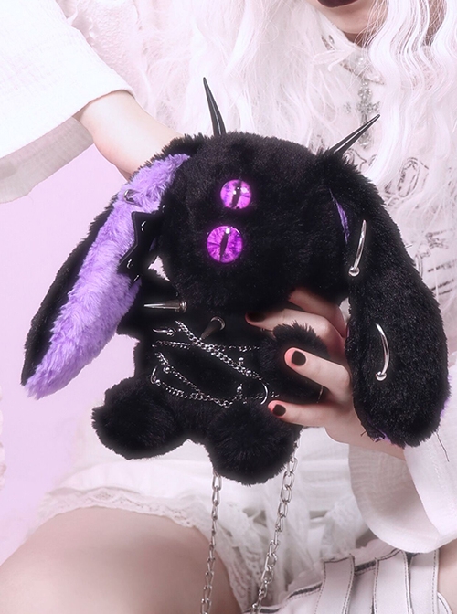 Dark Series Rabbit Plush Toy Stuffed Doll Gothic Rock Halloween