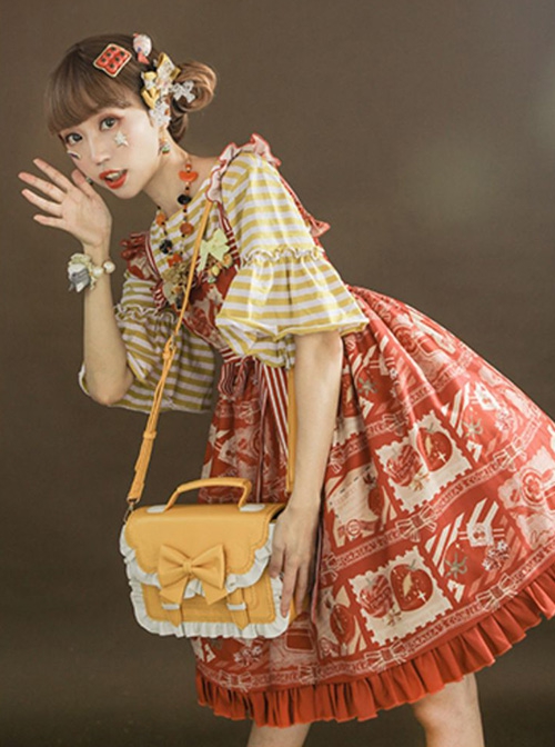 New Gothic Lolita Bag Cute Bunny Rabbit Doll Plush Japanese Bag Girl Goth  Style Student Backpack