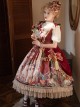 Wanhua Mirror Series Gorgeous Retro Oil Painting Printing Bowknot Lace Decoration Classic Lolita Sleeveless Dress