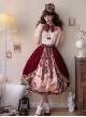 Wanhua Mirror Series Retro Oil Painting Printing Simple Lace Hem Classic Lolita Skirt