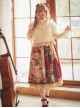 Wanhua Mirror Series Irregular Gorgeous Retro Oil Painting Print Ruffle Hem Classic Lolita Skirt