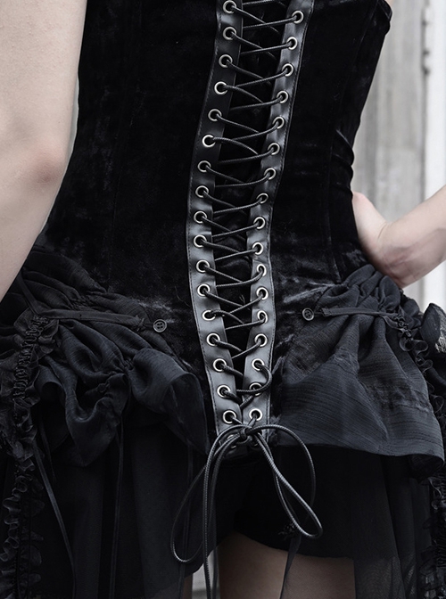 Edgy Gothic Outfit with Black Corset Dress