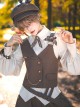 Secret Morning Post Series Ouji Fashion Retro Cute Sweet Cool Plaid Bownot Coffee Color Women Vest