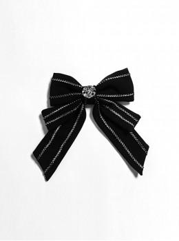 Godspeed Series Ouji Fashion Shiny Line Decorative Bow Gemstone Black Brooch Accessories