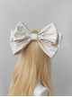 Wishing Star Series Apricot Mercerized Rose Jacquard Oversized Decorative Elegant Classic Lolita Bowknot Hair Clip