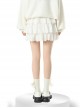 Basic Daily Versatile Fluffy Lace Sweet Cute Cake Skirt Pure Cotton Soft Kawaii Fashion High Waist White Skirt