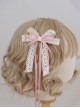 Gentle Temperament Girl Exquisite Daily Versatile Accessory Sweet Lolita Light Pink Ribbon Lace Bowknot Hairpin