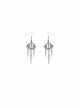 Gothic Style Retro European Polished Silver Slender Spikes Hanging Mysterious Dark Witch Earrings
