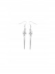 Gothic Style Delicate Skull Shape Bold Spiked Hanging Silver Elegant Earrings