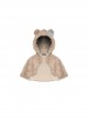 Gothic Style Cute Bear Ears Blue Bowknot Warm Windproof Plush Light Brown Hooded Short Cape