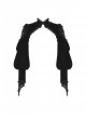 Gothic Style Elegant Velvet Retro Gigot Sleeve Hollow Lace Splicing Stand Collar Button Black Shawl