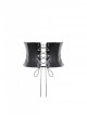Punk Style Cool Rock Bandage Design Silver Metal Buckle Rivet Decoration Black PU Leather Tight Belt
