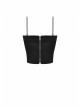 Punk Style Cool Cross Straps On The Chest Metal Buckles Decorate Black Tight Suspender Corset Top