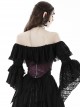 Gothic Style Palace Retro Embroidery Lace Decoration Both Sides Sexy Hollow Straps Purple Gorgeous Corset