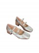 Elegant Square Toe Ballet Style Vintage Exquisite Classic Lolita Shallow Mouth Mary Jane Middle Heel Shoes