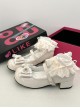 Daily Versatile Soft Girl Doll Sense Ruffles Bowknot Lace Cute Round Toe Sweet Lolita Mary Jane Shoes