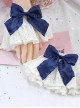 Daily Versatile Pleated Wheat Ear Plant Lace Satin Bowknot Flower Angel Wedding Sweet Lolita Sleeves Wrist Band
