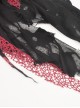Punk Rock Style Irregular Hole Hem Metal Cross Decoration Cool Black And Red Tie-Dye Suspender Dress