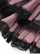 Punk Style Sexy Black Mesh Lace Cross Strap Decorated Sweet Pink Suspender Dress