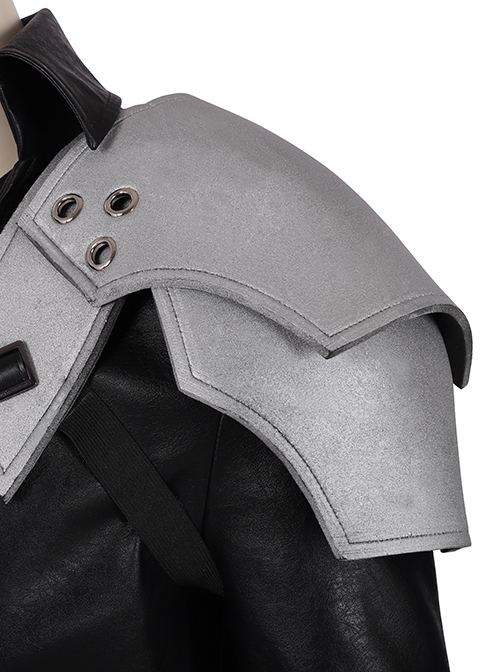 Final Fantasy VII Remake Halloween Cosplay Sephiroth Costume Windbreaker And Shoulder Guards And Wrist Guards