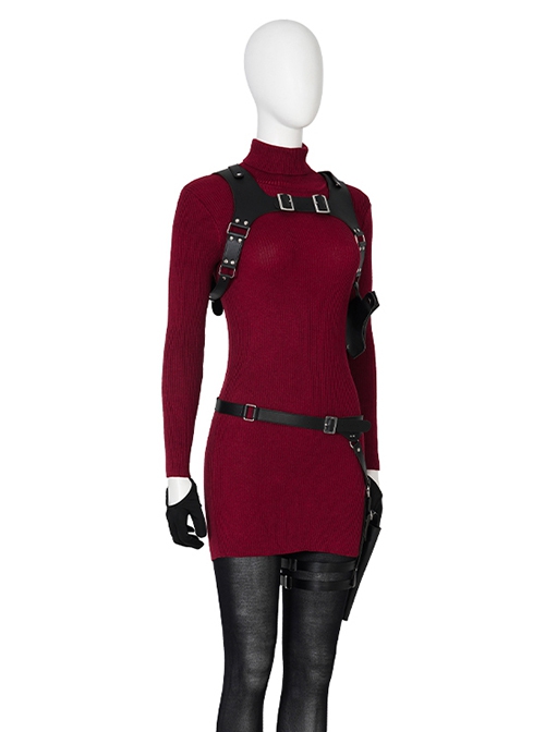 Resident Evil 4 Remake Halloween Cosplay Ada Wong Costume Set Without Shoes Without Stockings