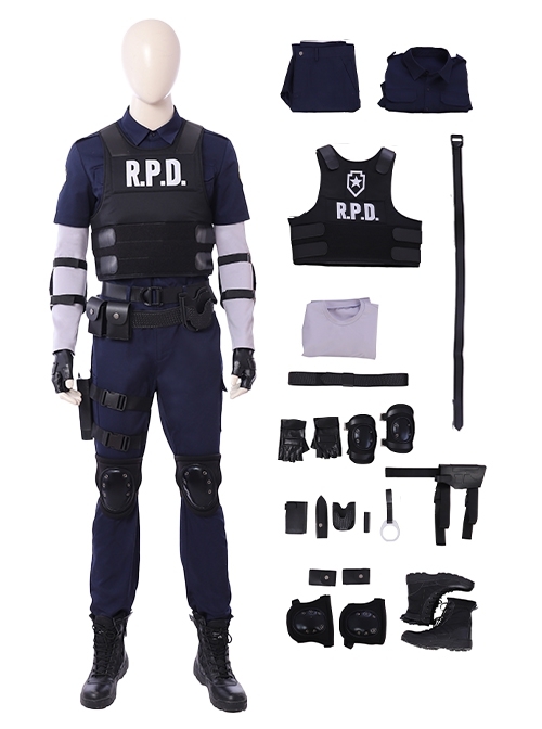 Resident Evil Biohazard Re 2 Halloween Cosplay Leon Scott Kennedy Costume Full Set