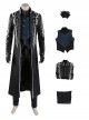 Devil May Cry 5 Halloween Cosplay Vergil Black Windbreaker Suit Costume Set Without Shoes