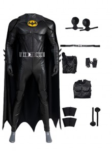 The Flash Halloween Cosplay Michael Keaton Batman Costume Set Without Shoes Without Headgear