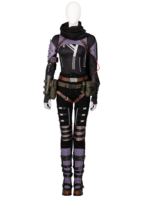 Game Apex Legends Halloween Cosplay Wraith Original Outfit Costume Purple Waistcoat