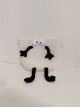 White Straw Funny Cute Coal Little Cross-Eyed Hand Feet Childlike Kawaii Fashion Single Strap Crossbody Bag