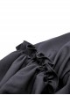 Dark Gothic Style Gorgeous Velvet Lace Cross Coffin Collar Black Retro Puff Long Sleeves Short Dress