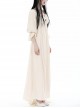 Steampunk Style Elegant Square Neck One Shoulder Exquisite Embroidered Lace Beige Lantern Sleeves Maxi Dress