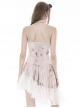 Steampunk Style Exquisite Buckle Asymmetric Hem Design White Dyed Sexy Suspender Tube Top Tight Dress