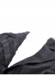 Punk Style Cool Large Lapel Leather Belt Metal Buckle Irregular Hem Design Black Long Sleeves Jacket