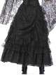 Gothic Style Elegant Palace Lace Curtain Exquisite Layered Ruffled Black Retro Long Skirt