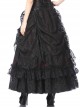 Gothic Style Elegant Black Lace Palace Curtain Design Exquisite Layered Lace Dark Red Long Skirt