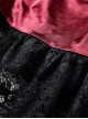 Gothic Style Elegant Black Lace Palace Curtain Design Exquisite Layered Lace Dark Red Long Skirt