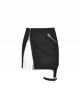 Punk Style Personalized Side Slit Stitching Pleated Leg Loop Design Black And White Contrast Color Skirt