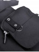 Punk Style Cool Metal Star Rivet Chain Decorative Square Waist Bag Sexy Black Mini Pleated Skirt