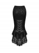 Gothic Style Exquisite Jacquard Embroidery Lace Elegant And Sexy Black Package Hip Tail Skirt