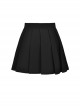 Punk Style Personalized Metal Pin Zip Asymmetric Design Daily Versatile Wear Black Pleated Skirt