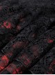 Punk Style Rebellious Girl Exquisite Black Lace Spider Web Stitching Irregular Hem Red Plaid Mini Skirt