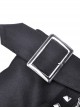 Punk Style Cool Metal Rivet Chain Decoration Mesh Stitching Daily Versatile Wear Black Pleated Mini Skirt