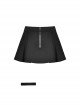 Punk Style Rebellious Rock Roll Hollow Metal Cross Waist Bag Design Daily Cool Black Pleated Skirt