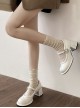 Glass Diamond Button Elegant Sweet Lolita Daily Versatile Wave Heel French Style Round Toe Mary Jane Shoes