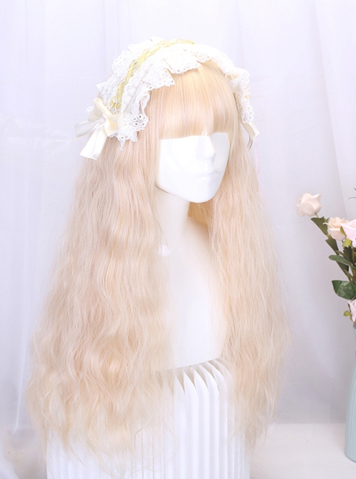 Multicolor Daily Commute Flat Bangs Corn Silk Long Curly Hair Elegant Classic Lolita Full Head Wig