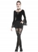 Gothic Style Retro Victoria Sexy Flower Embroidered Lace Stitching Hollow Elegant Black Tight Trousers